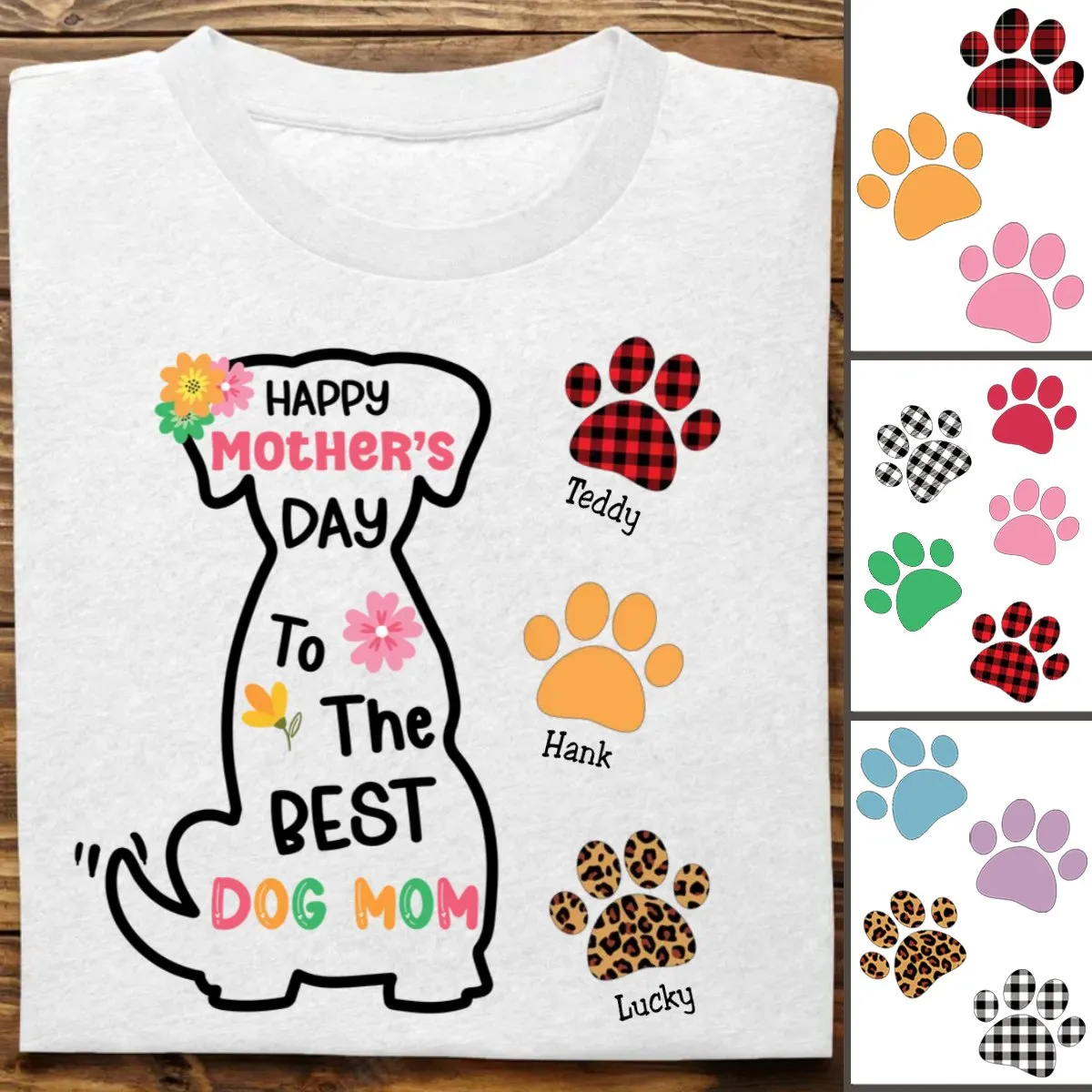 Dog Lovers - Happy Mother's Day To The Best Dog Mom - Personalized Unisex T-Shirt