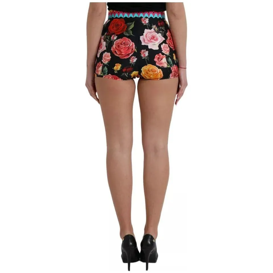 Dolce & Gabbana Multicolor Floral Polka Dot Hot Pants Shorts