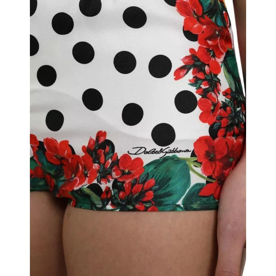 Dolce & Gabbana Multicolor Floral Polka Dot Hot Pants Shorts