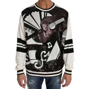 Dolce & Gabbana New York Jazz Sequined Silk Sweater