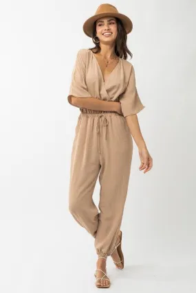 Dolman Sleeve Surplice Jumpsuit