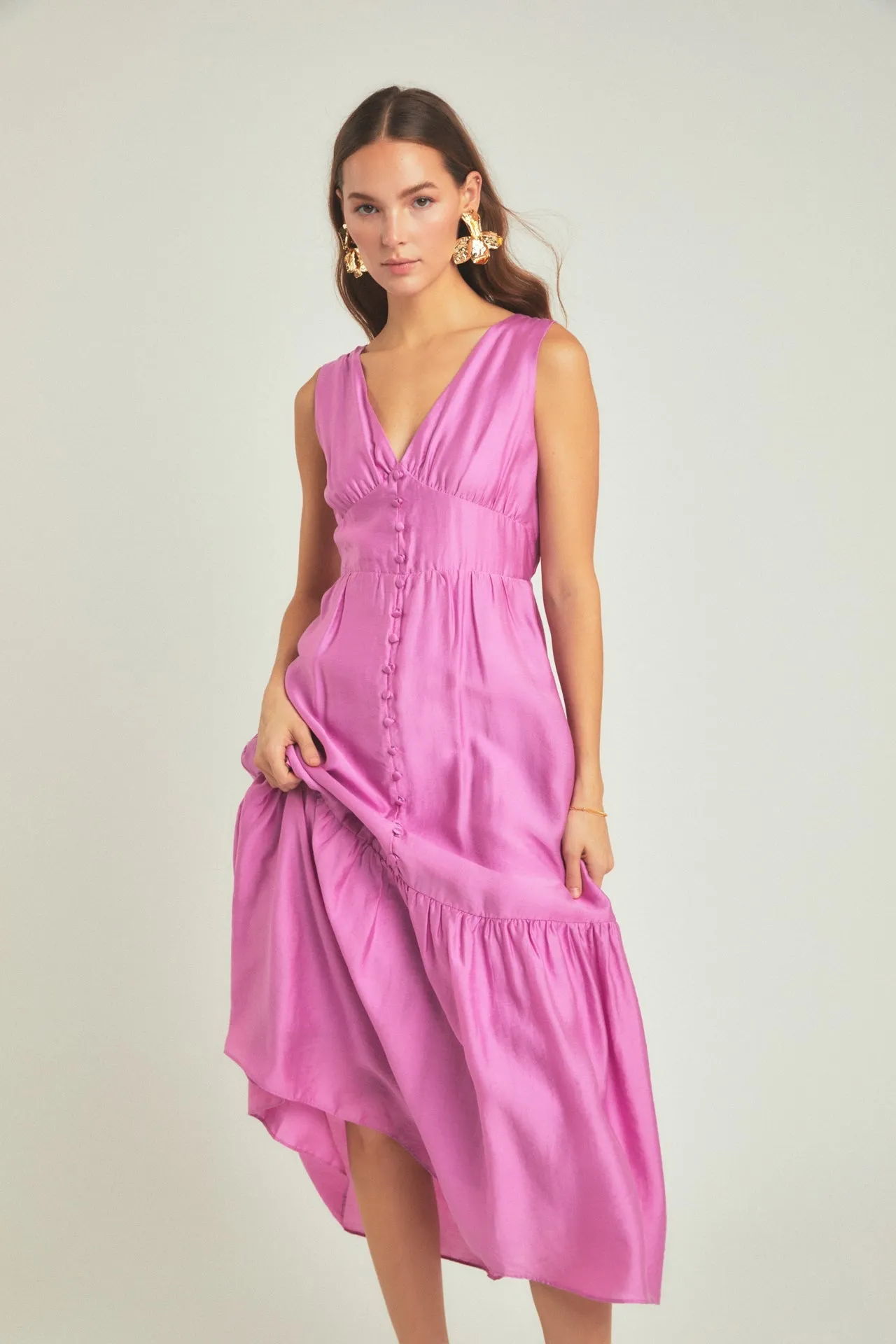 Endless Rose - Front Button Dress with Back Bow