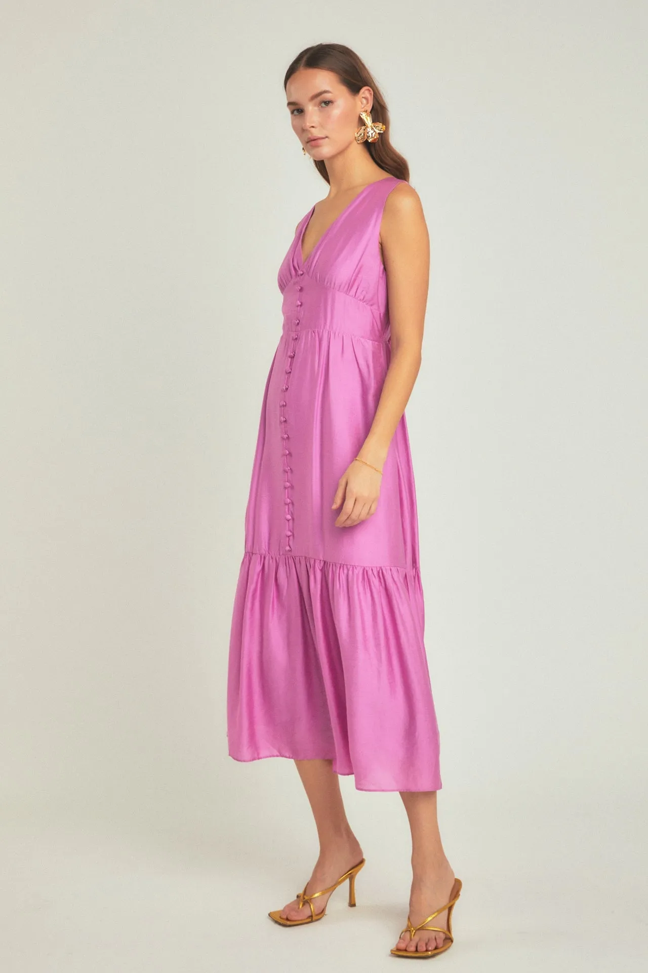 Endless Rose - Front Button Dress with Back Bow