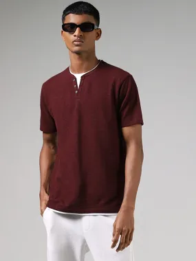 ETA Maroon Slim-Fit T-Shirt