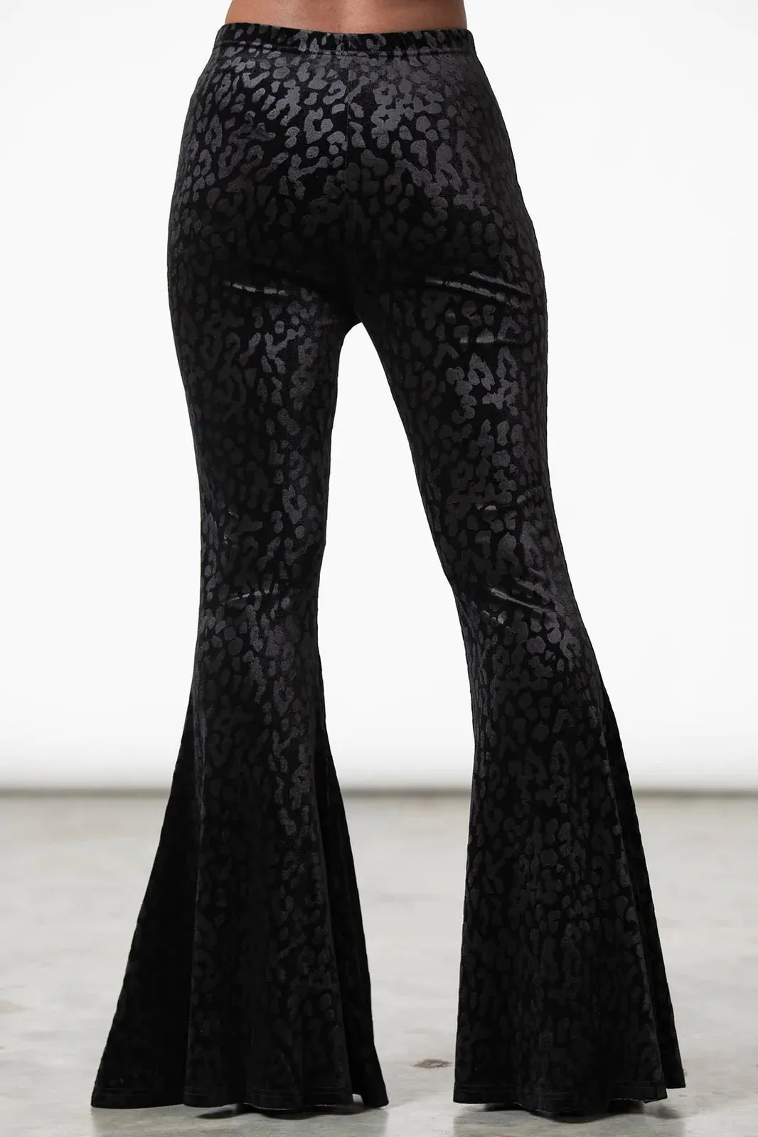 Ferine Black Leopard Bell Bottoms