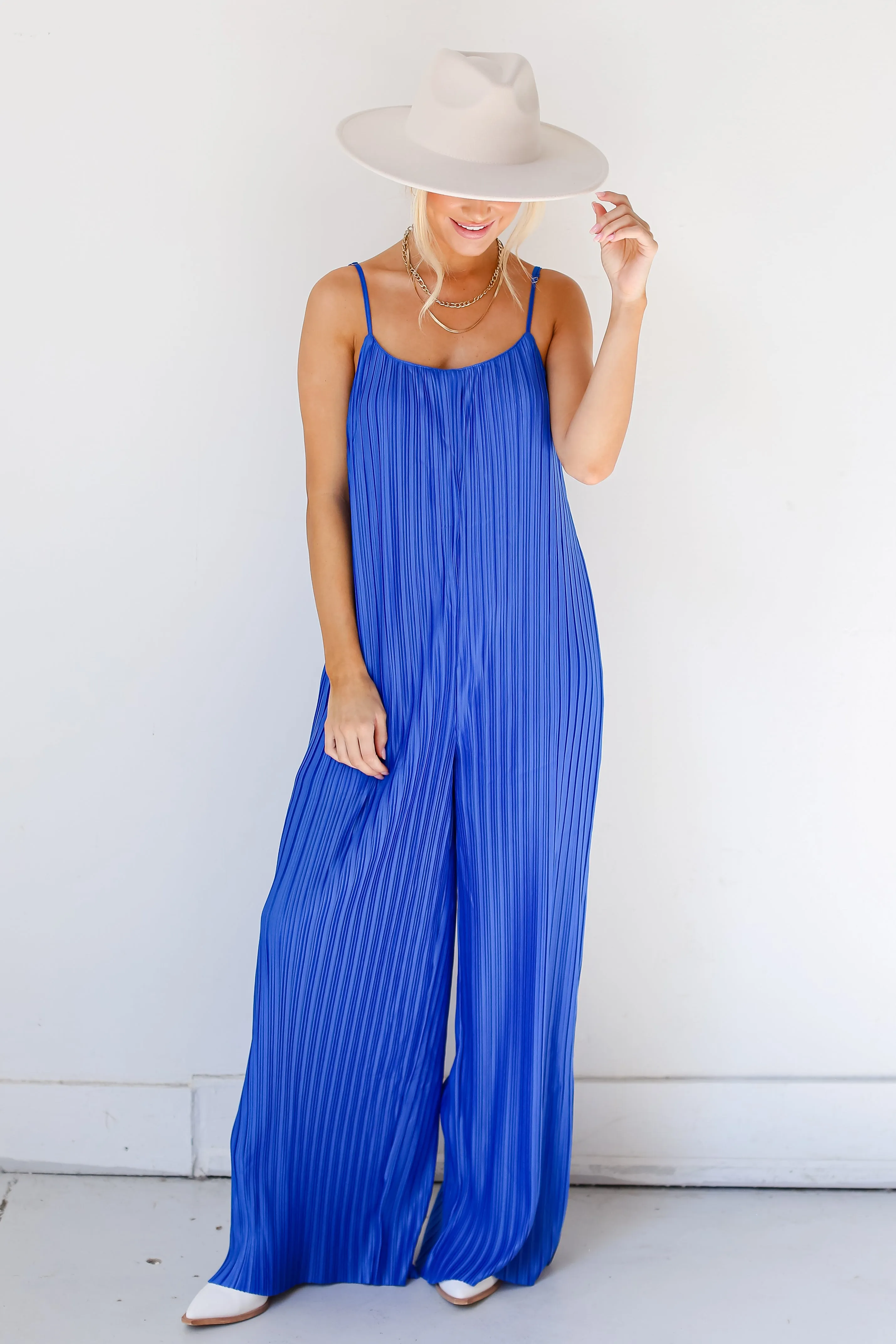 FINAL SALE - Fun Flirt Plisse Jumpsuit