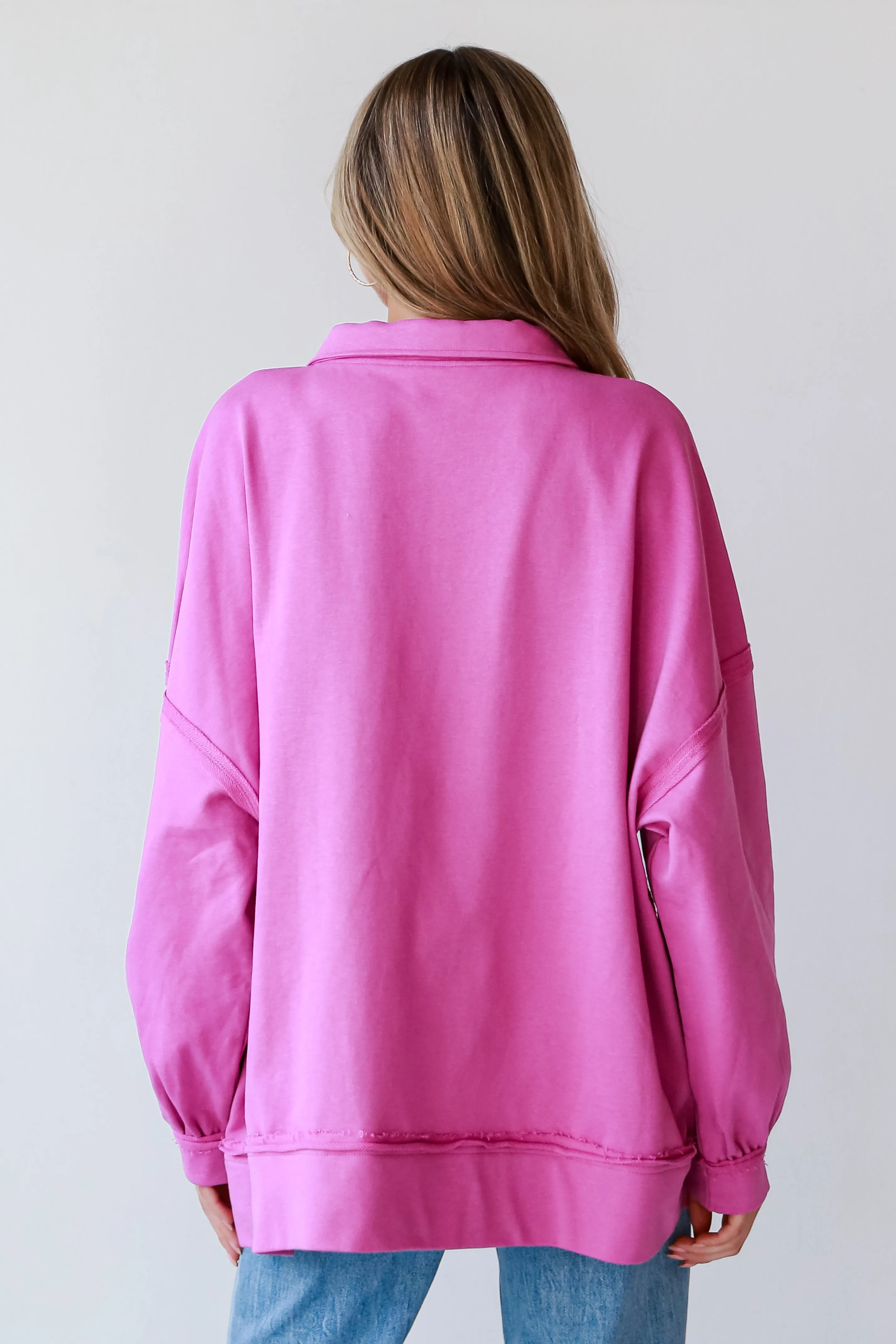 FINAL SALE - Lillian Magenta Oversized Pullover