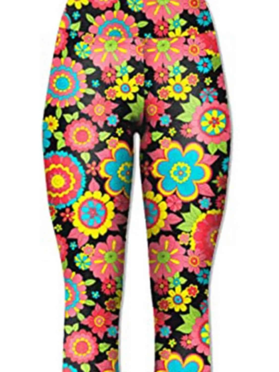 Floral High Waist Flare Leg Pants