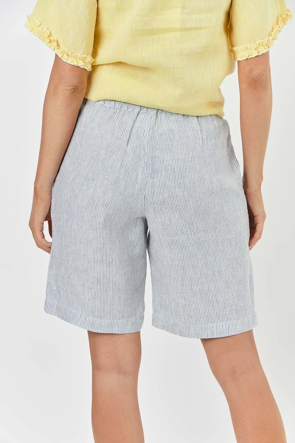 GA241 Linen Shorts in Marine