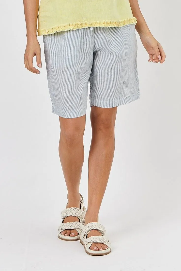 GA241 Linen Shorts in Marine