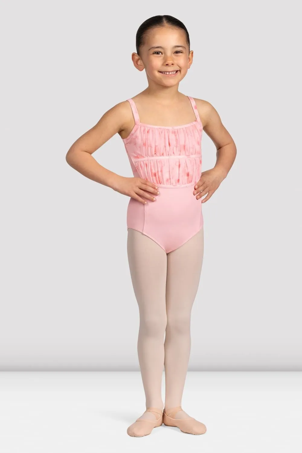 Girls Brooke Floral Mesh Back Leotard