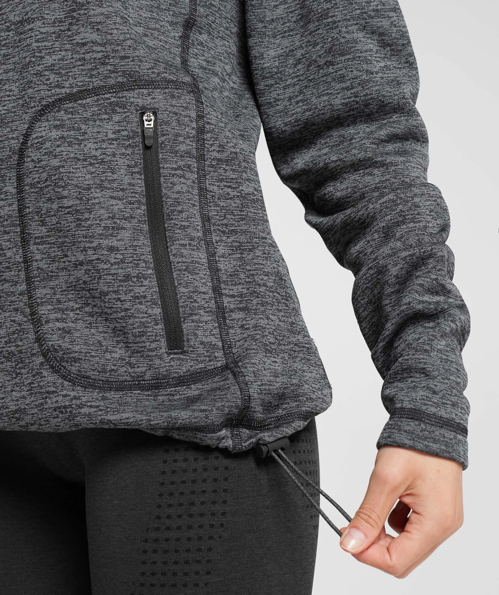 Gymshark Thermal Fleece 1/4 Zip Pullover - Black/Pitch Grey