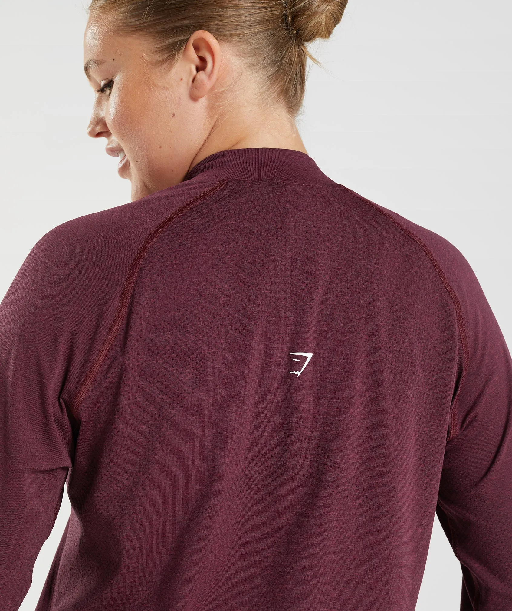 Gymshark Vital Seamless 2.0 1/2 Zip Pullover - Baked Maroon Marl