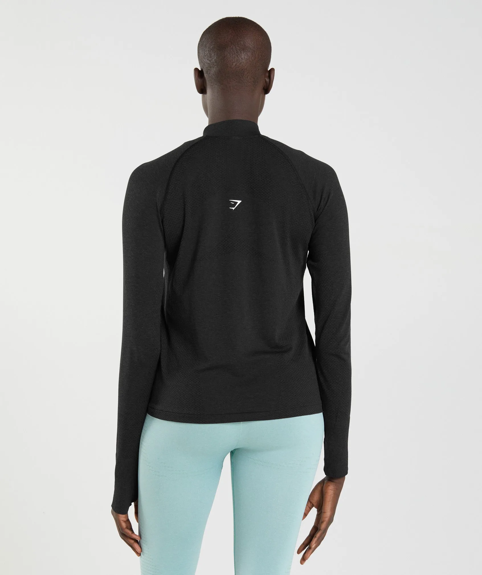 Gymshark Vital Seamless 2.0 1/2 Zip Pullover - Black Marl