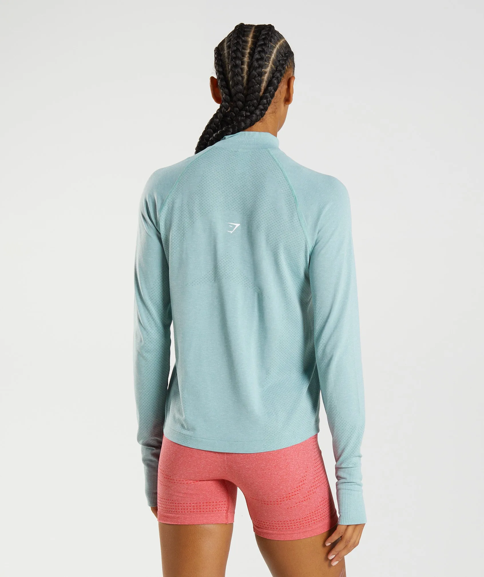 Gymshark Vital Seamless 2.0 1/2 Zip Pullover - Pearl Blue Marl