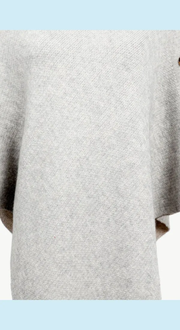 Handkerchief Hem Turtleneck Poncho Sweater