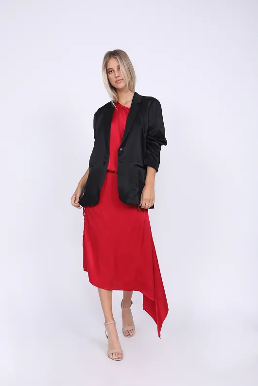 Hayley Silk Blazer - Black