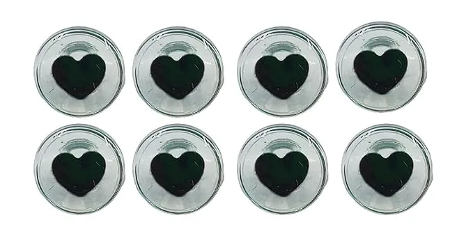 Heart-Shaped Buttons Round Italiano Glossy Epoxy Resin Design