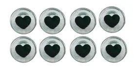 Heart-Shaped Buttons Round Italiano Glossy Epoxy Resin Design