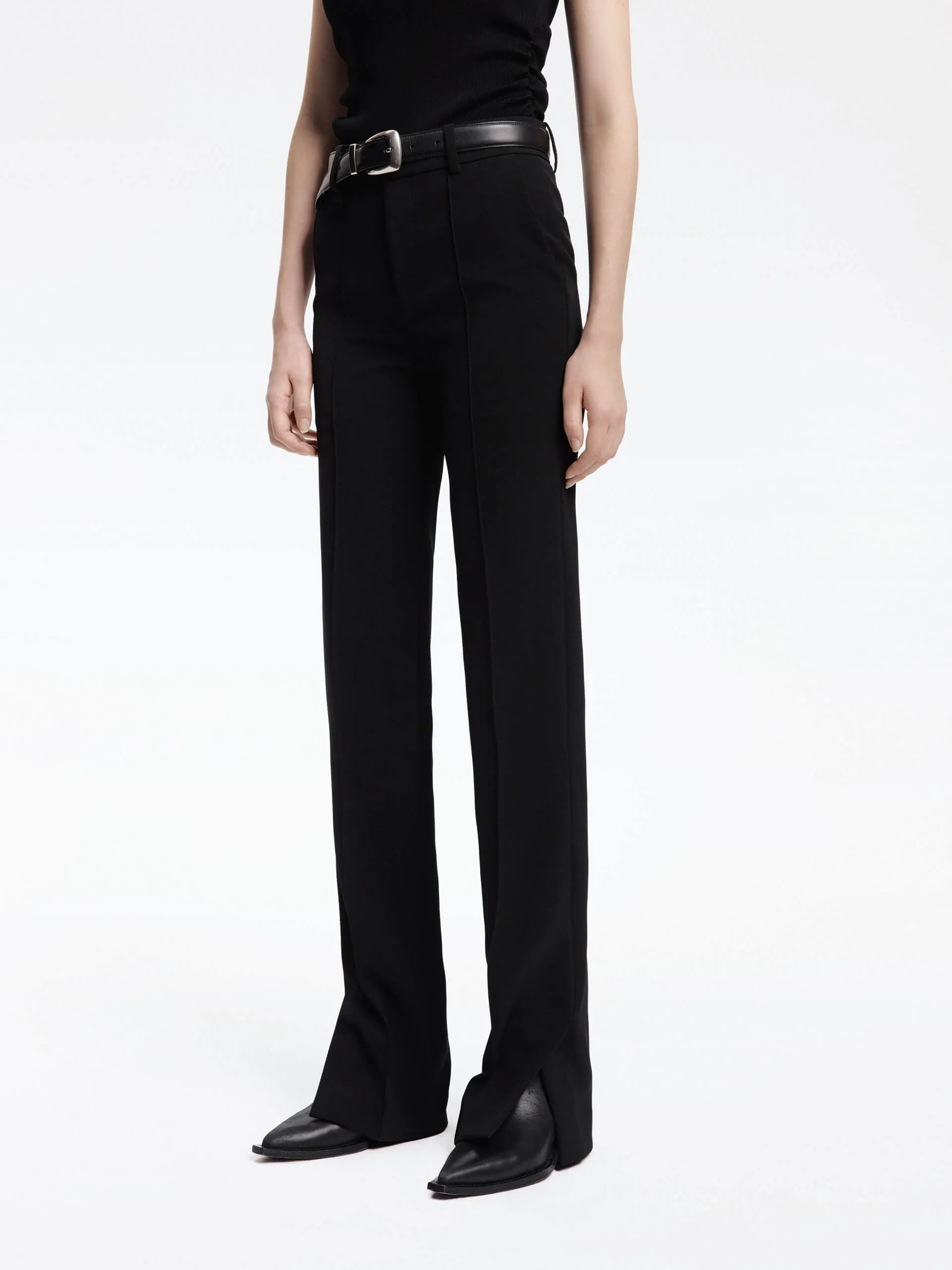 High Waist Straight Suit Pants