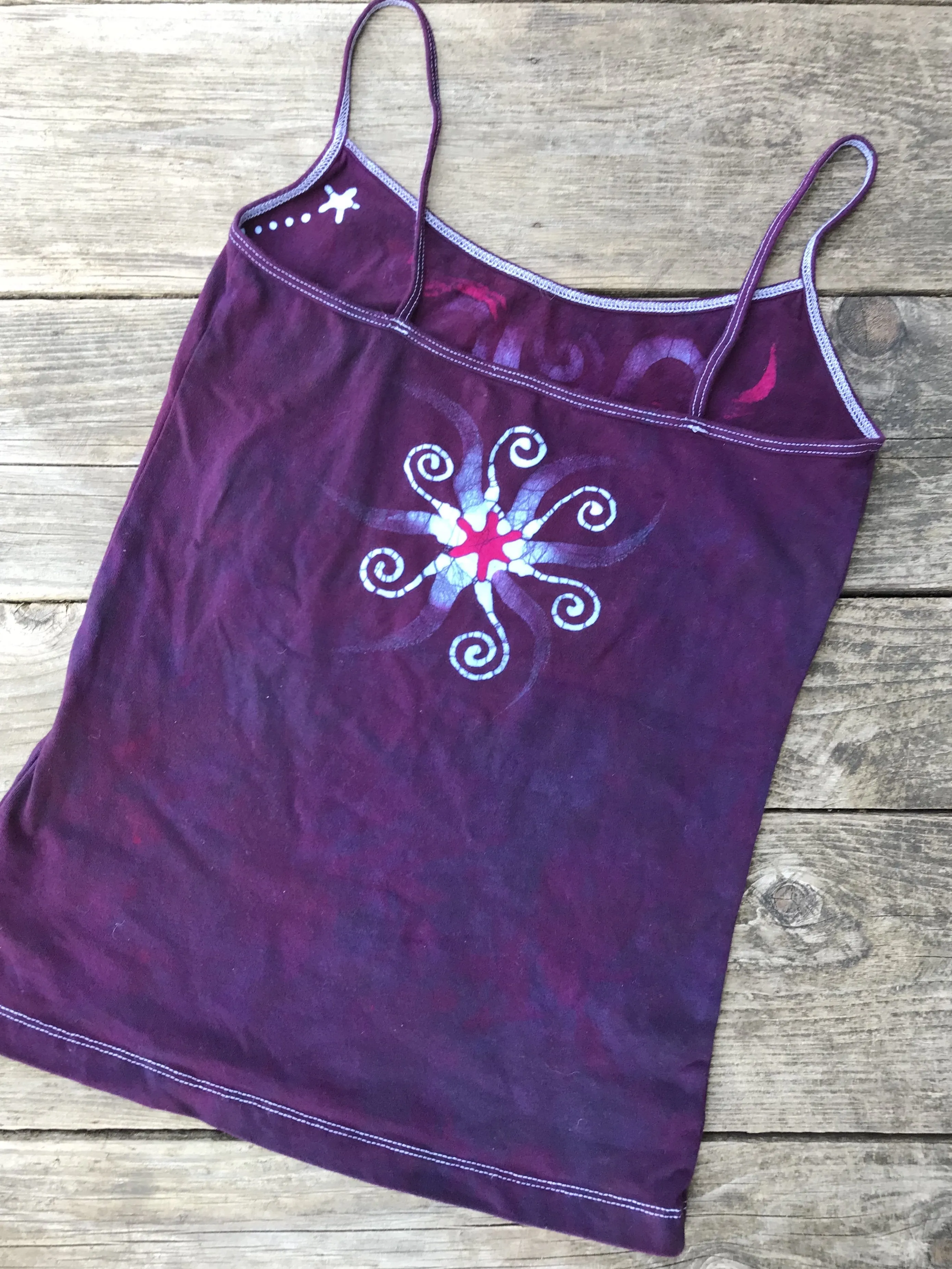 Hot Pink Moon Fire Batik Tank Top