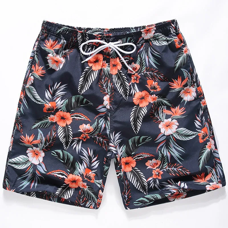 Hzori Sports Quick-Drying Beach Pants Shorts Swimming Trunks Printed Cross Oversized Casual Shorts Men