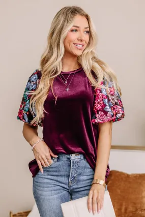 In The Velvet Sequin Top | Wine