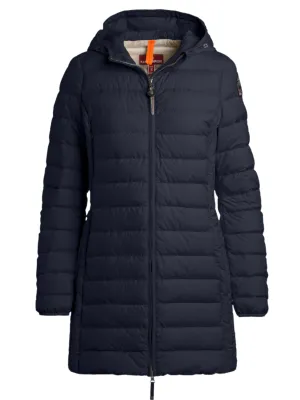 Irene 3/4 Long Puffer Coat in Navy Blue