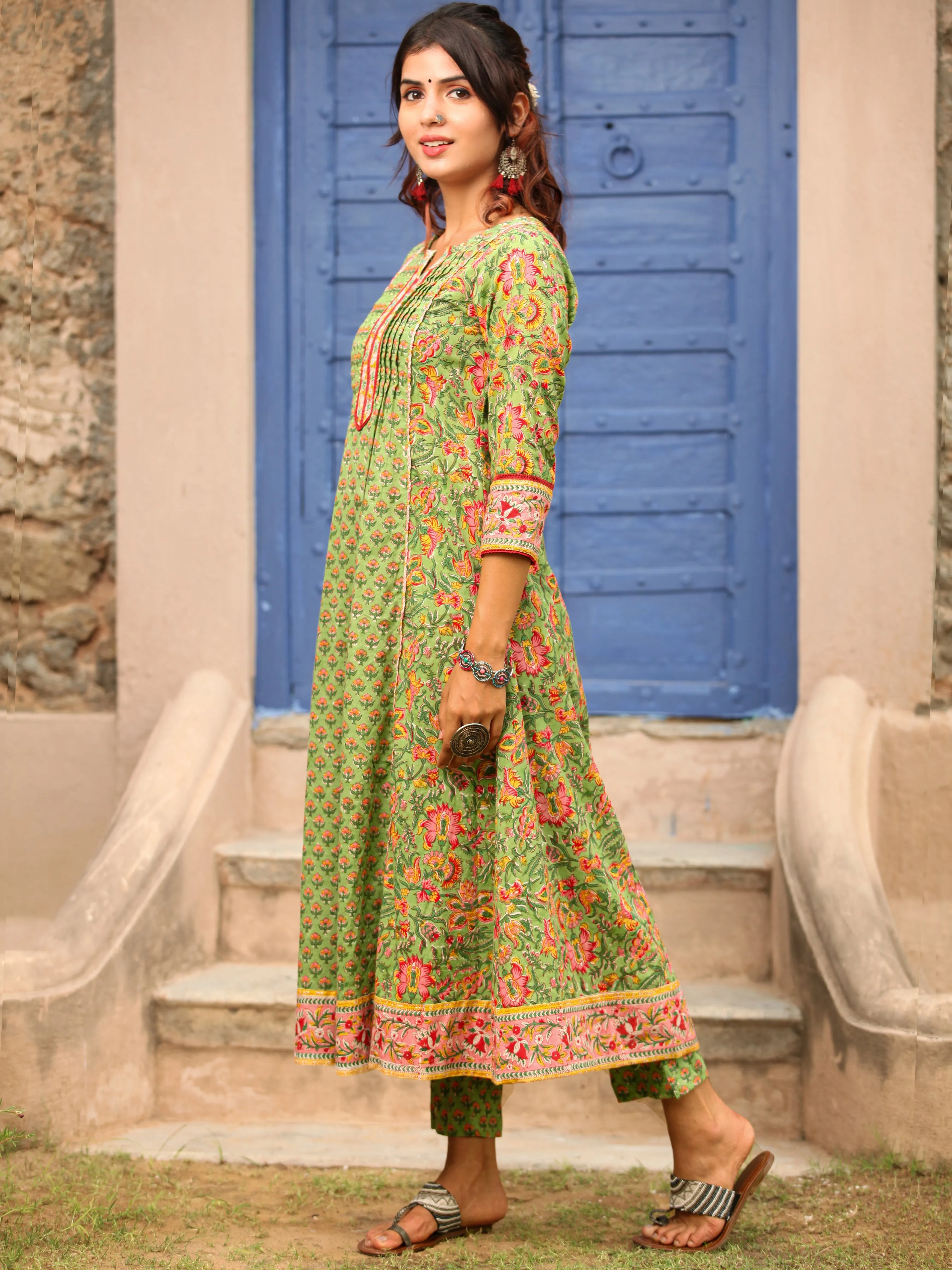 Jashn Harita Set Of Flared Kurta Pants Dupatta