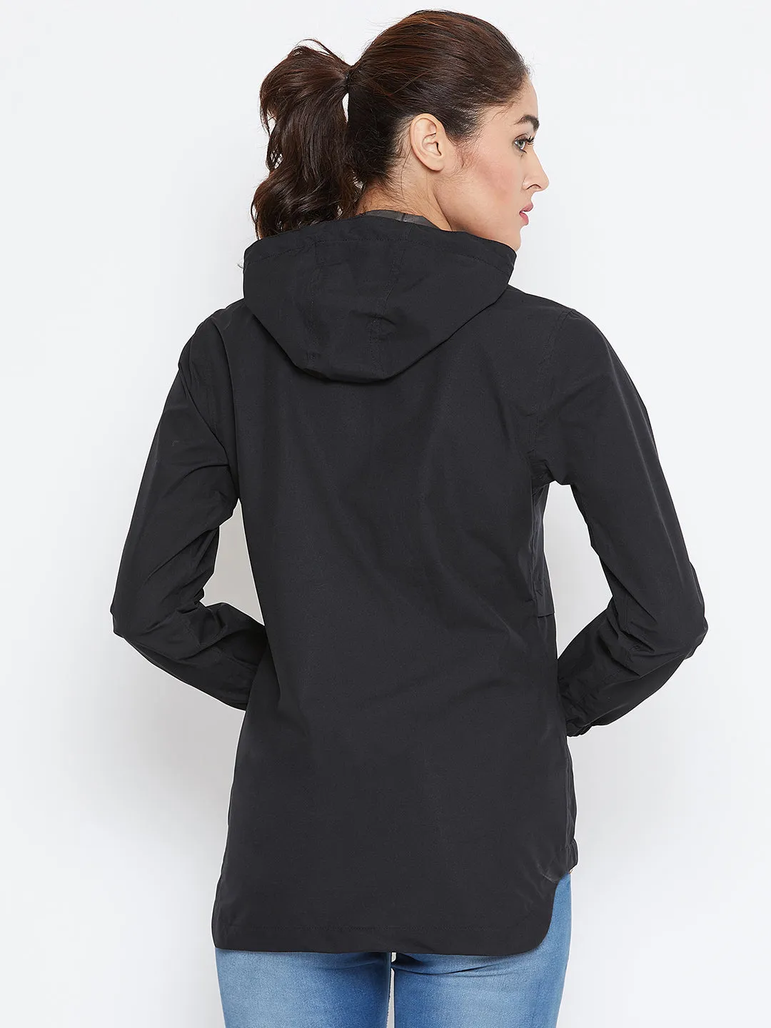 JUMP USA Women Black Solid Rain Jacket