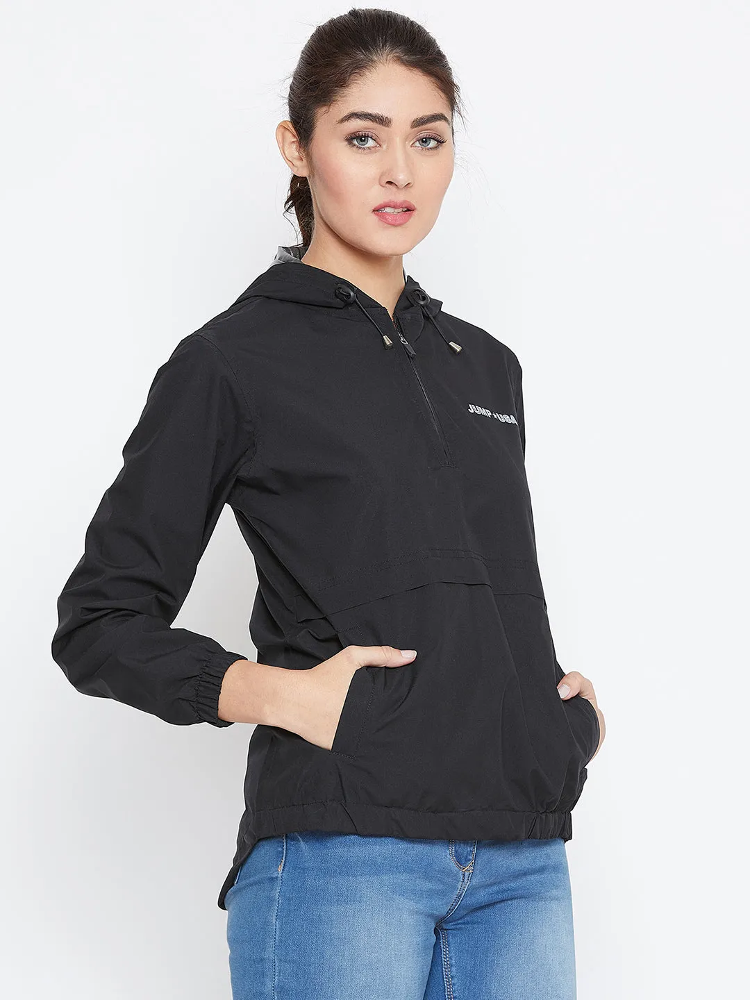 JUMP USA Women Black Solid Rain Jacket