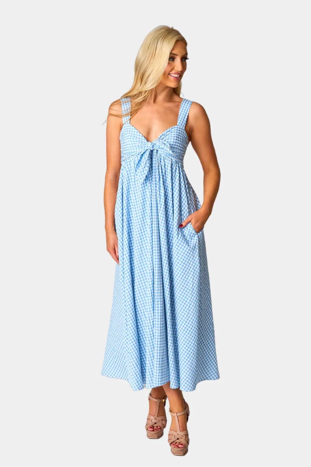 KENNY SMOCKED BACK MAXI DRESS - BLUE MOON