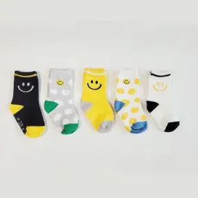 Kids Cotton Crew Socks Set-Smile