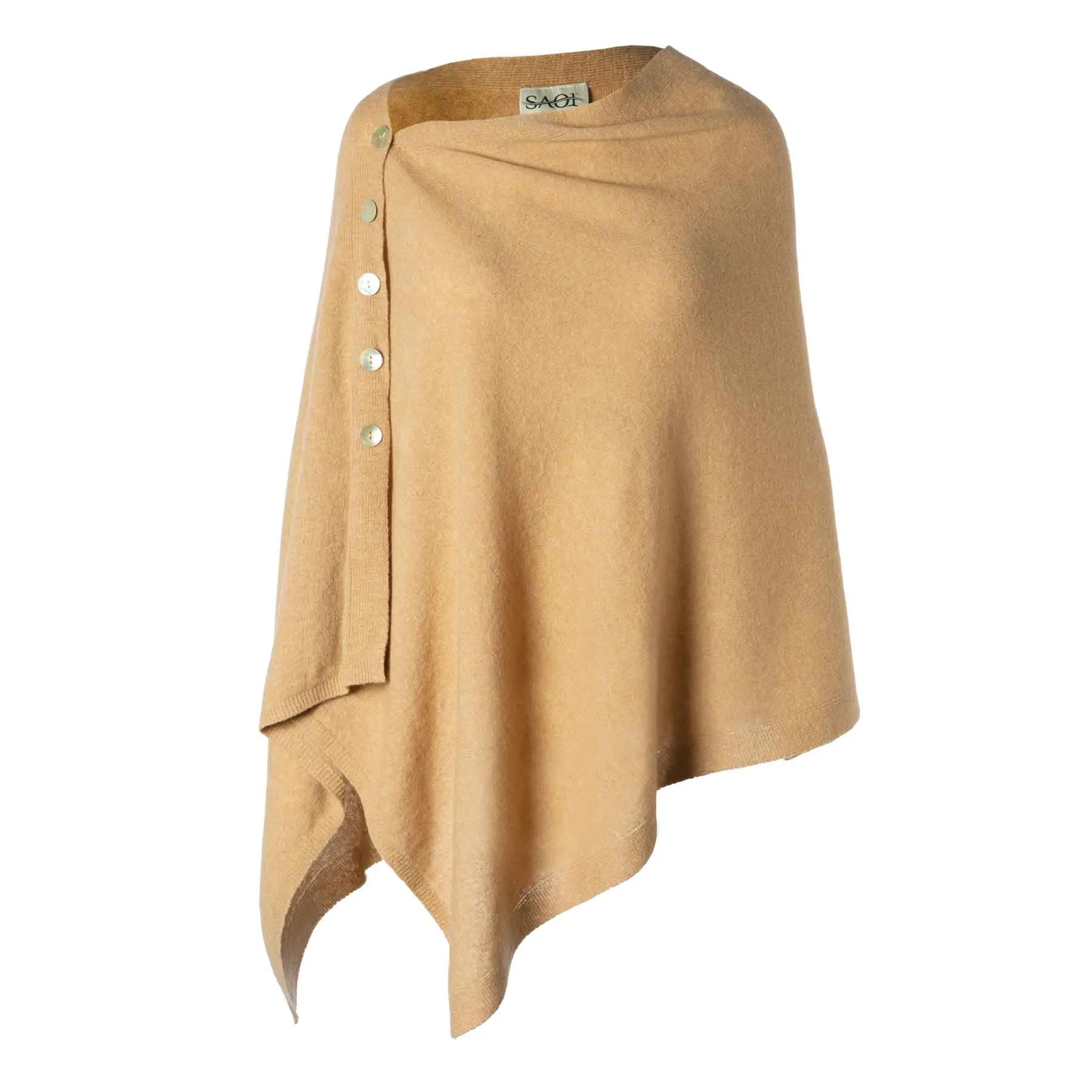 Lambswool Poncho- Camel