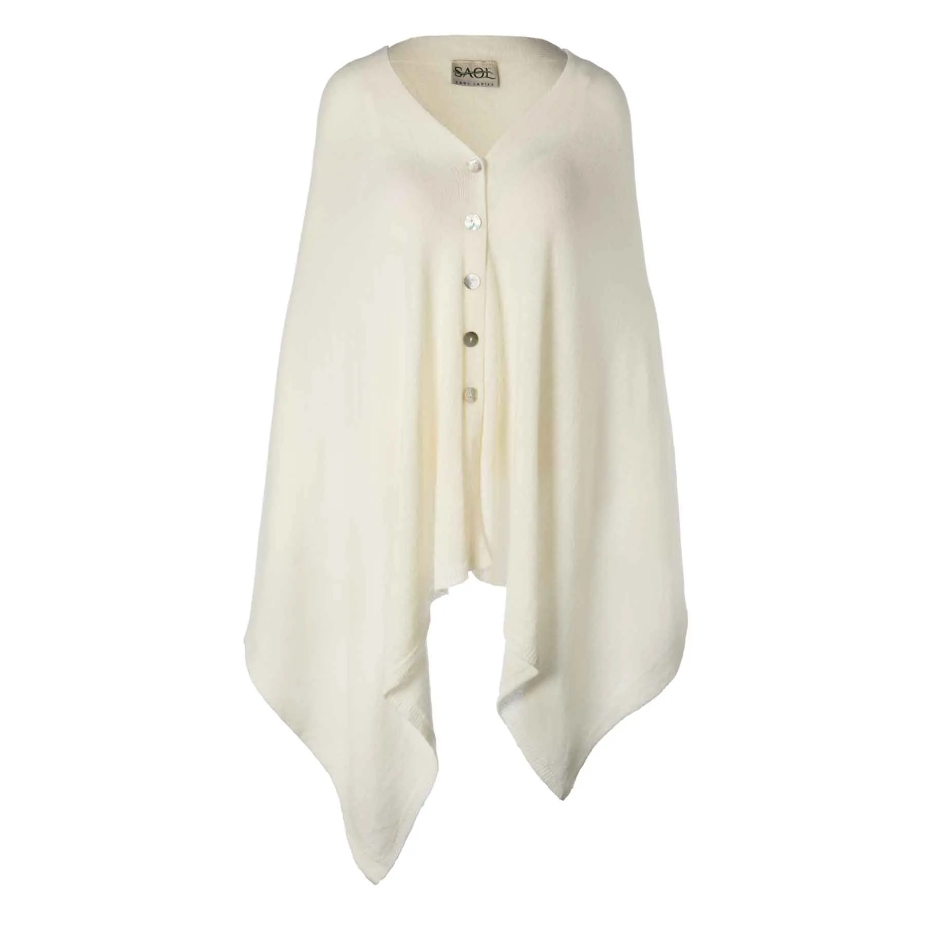 Lambswool Poncho- Cream