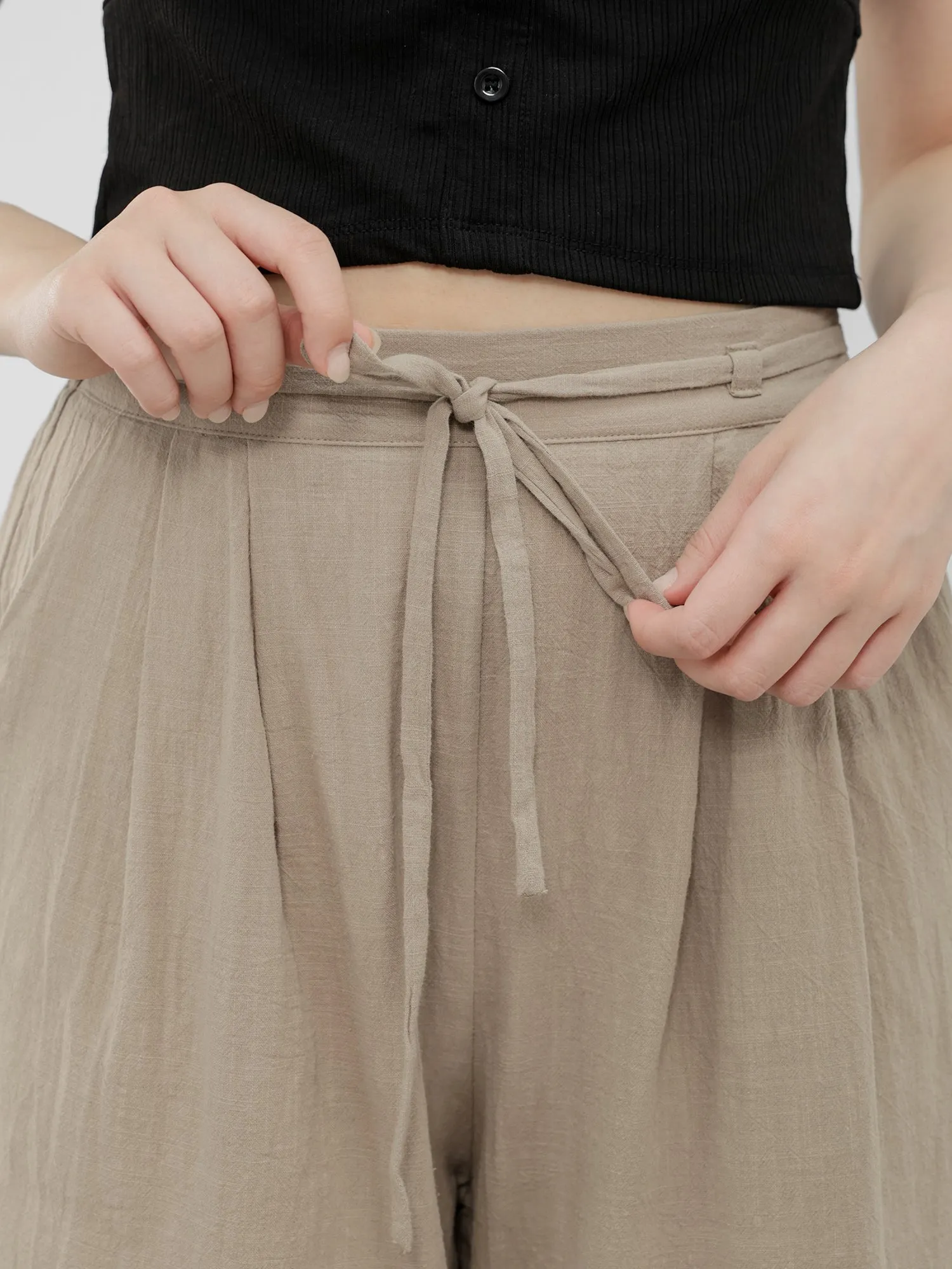 Laurie Cotton Linen Tie Waist Pants