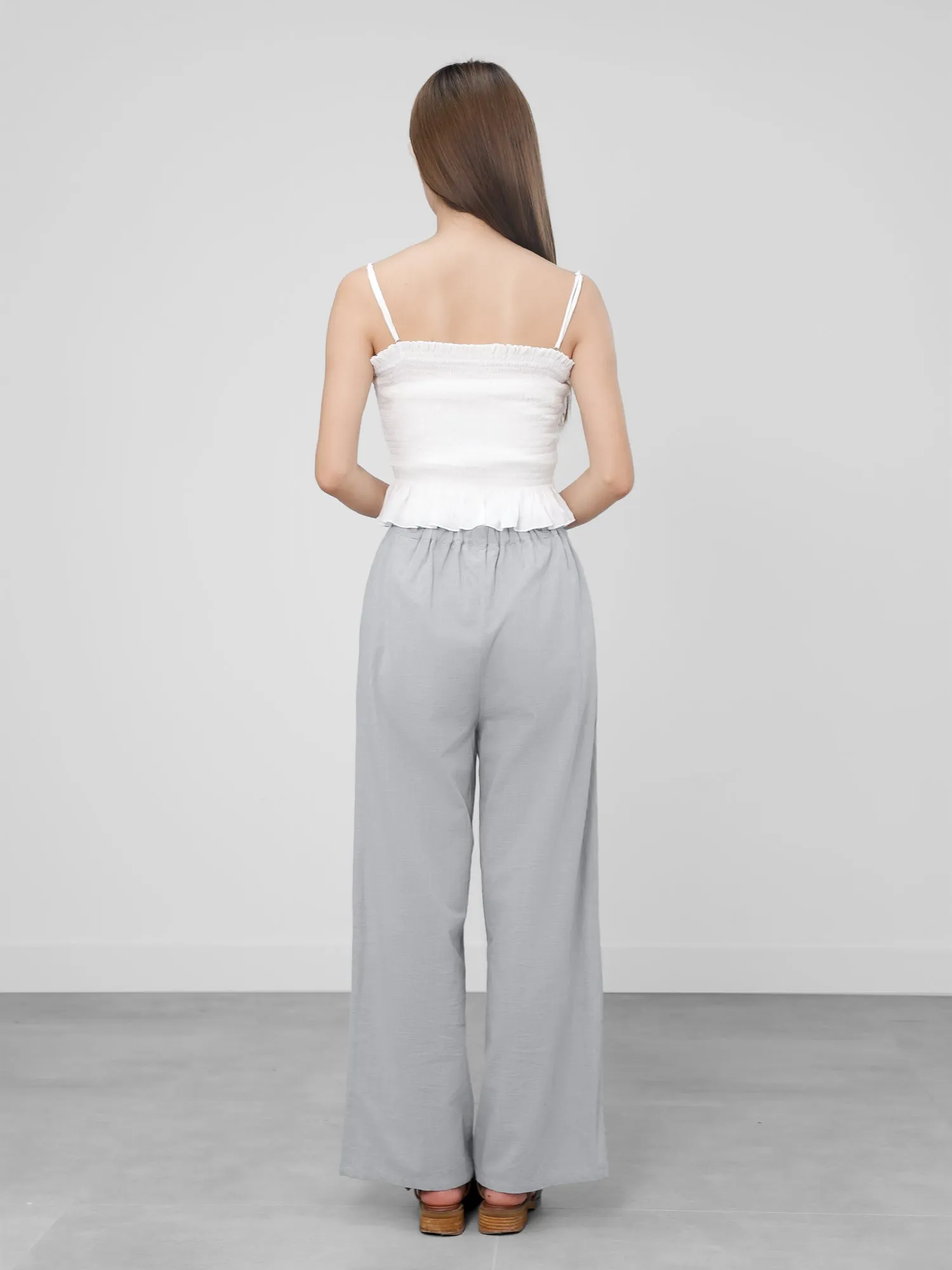 Laurie Cotton Linen Tie Waist Pants