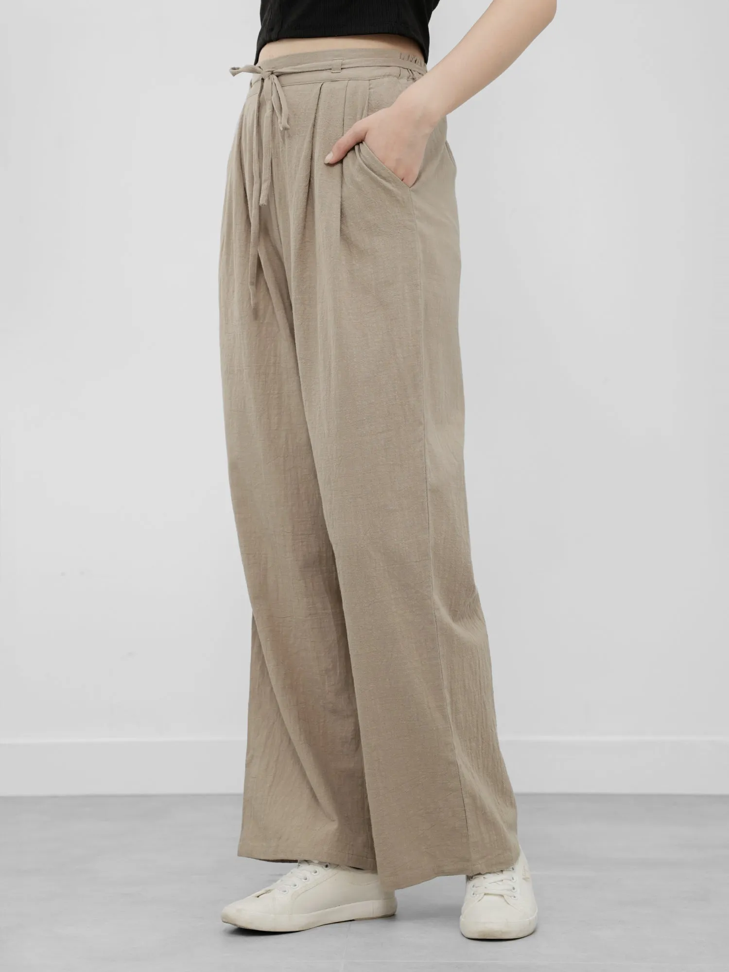 Laurie Cotton Linen Tie Waist Pants