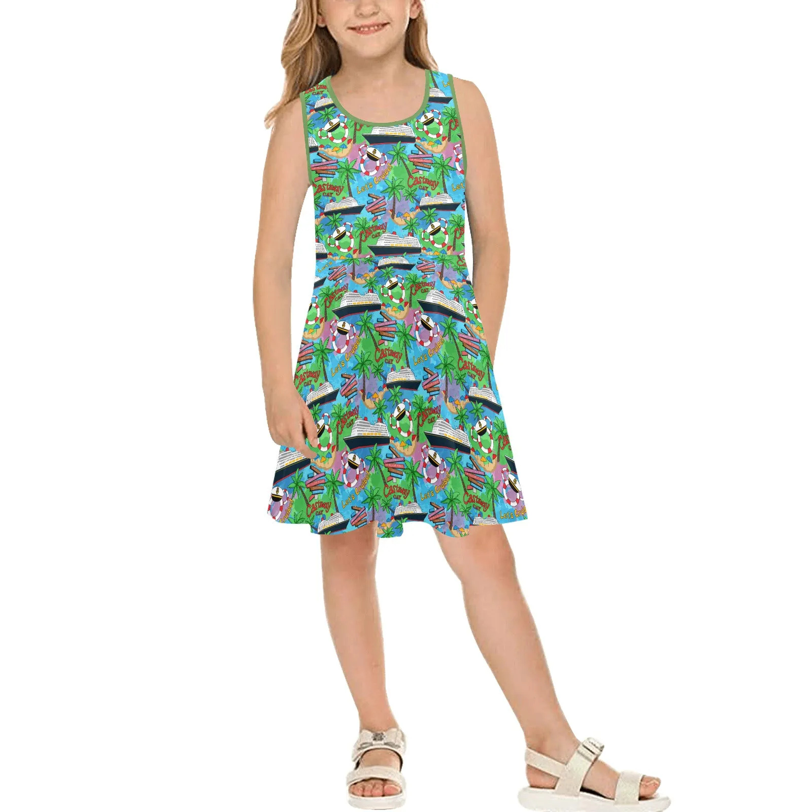 Let's Cruise Girls' Sleeveless Sundress