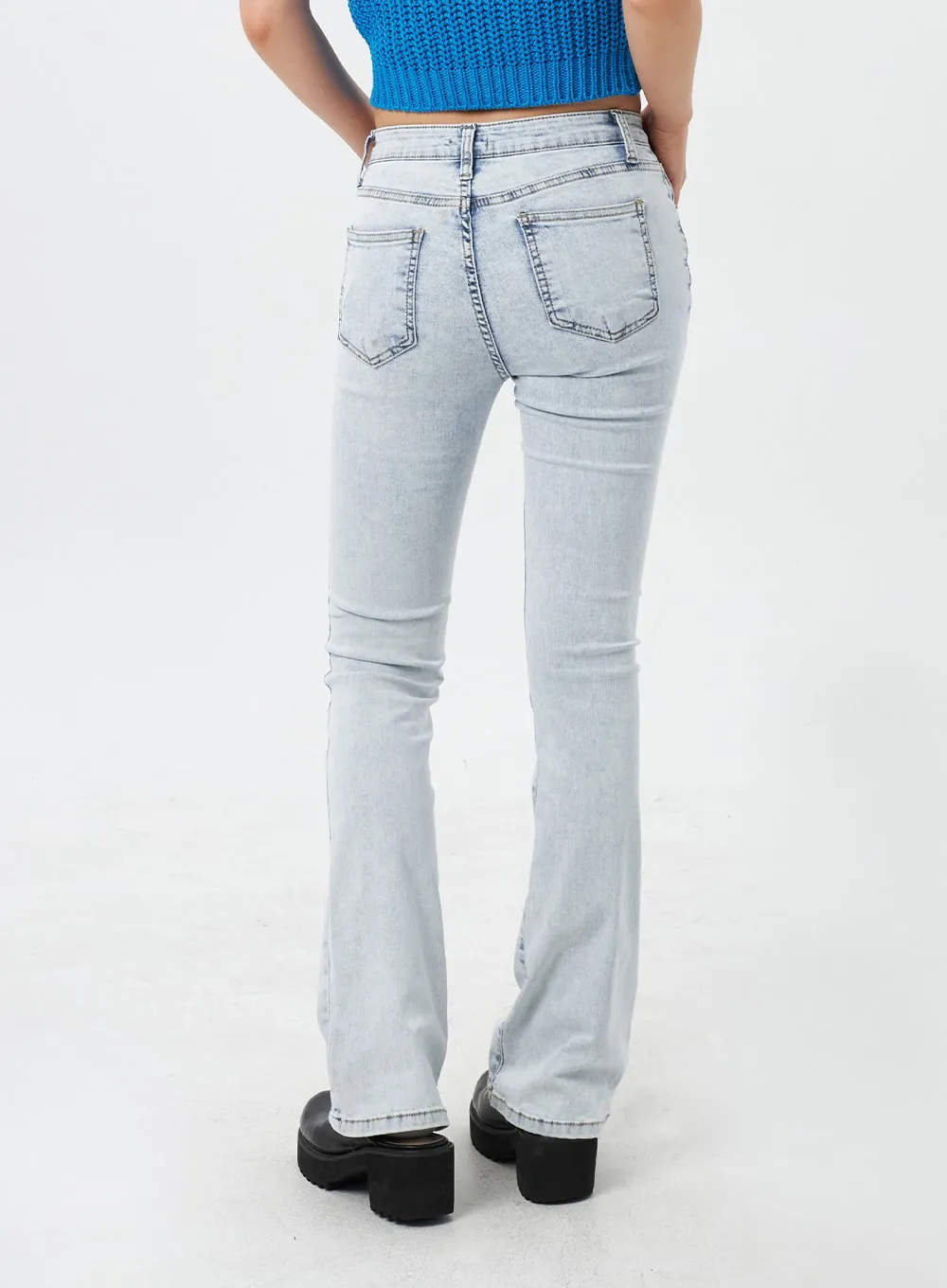 Light Wash Bootcut Jeans CY308