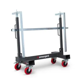 Loadall mobile plasterboard and sheet material trolley with material clamp