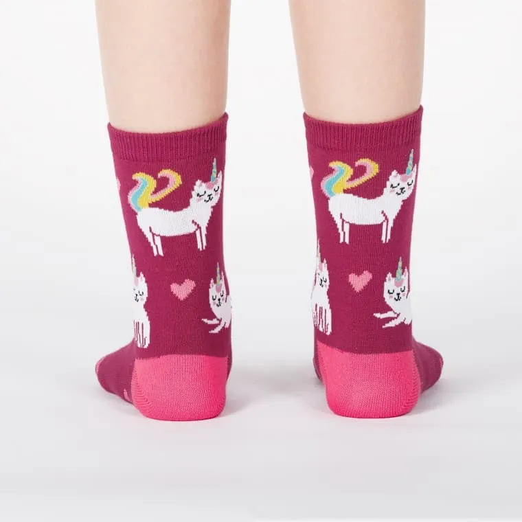 Look at Me Meow Kid's Crew Socks (Aged 7-10yrs)