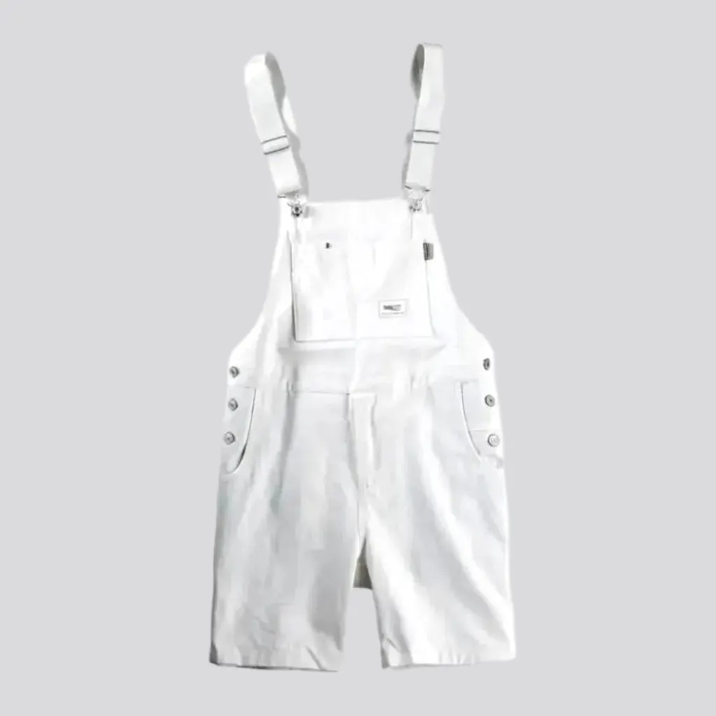 Loose men's denim overall shorts