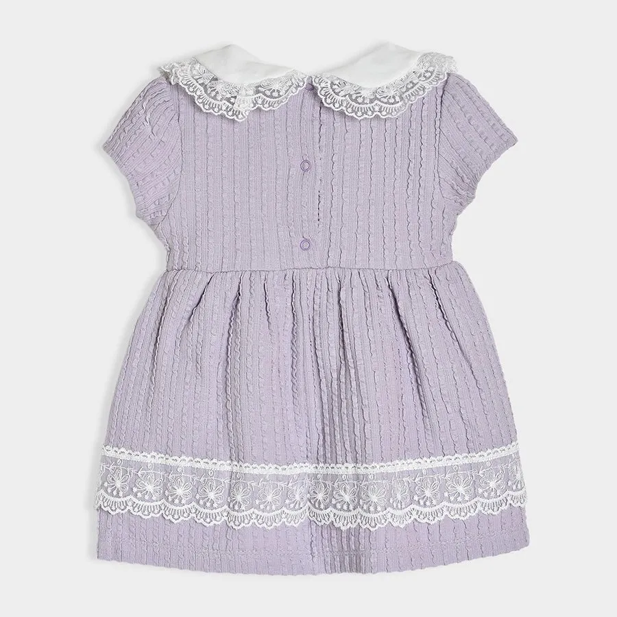 Luxe Bow details Dress with Headband Purple