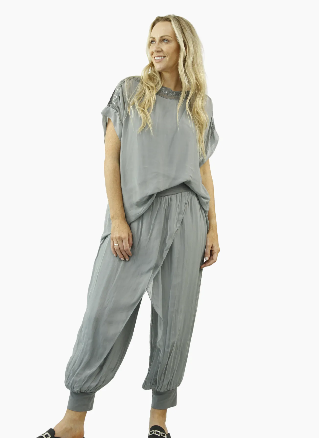 MAEVE HAREN Silk top and pant set