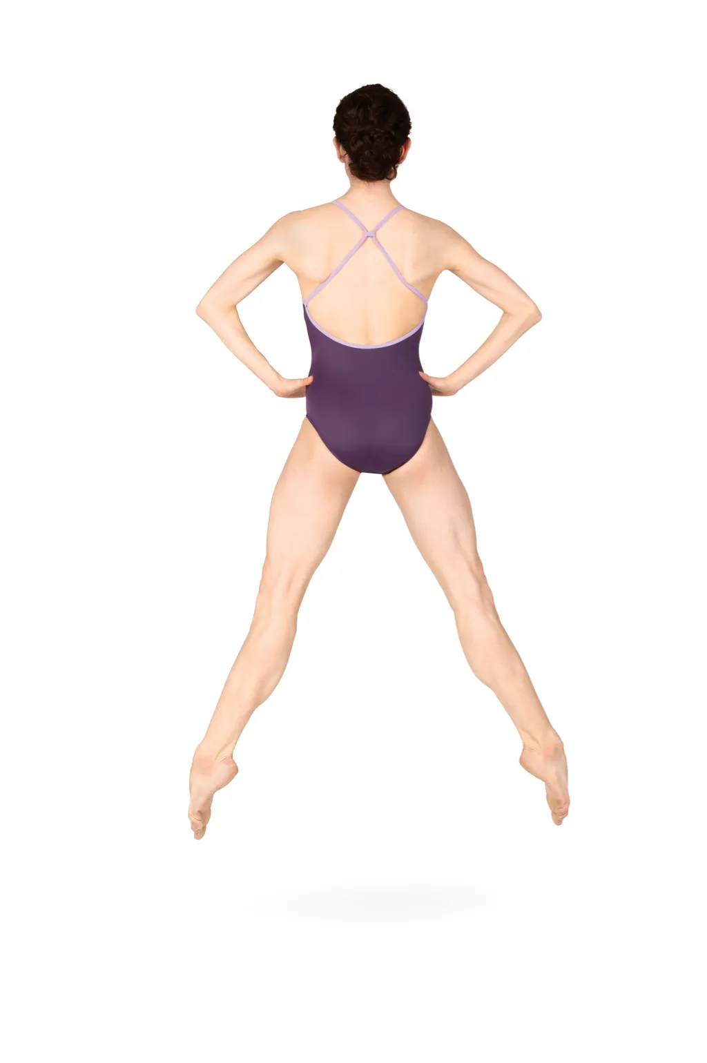 Mariia | Children's Strappy Back Leotard | Lilac   Eggplant