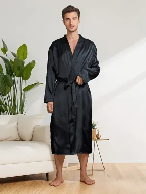 Men's Breathable Comfy Solid Color Fashion Bathrobe For Home Pajamas Wear Night-robe Set After A Bath