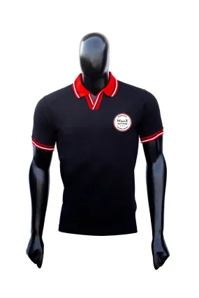 Men's Classic Fit Short Sleeve Casual 100% Cotton Polo Detailing T Shirt (Red and Black)