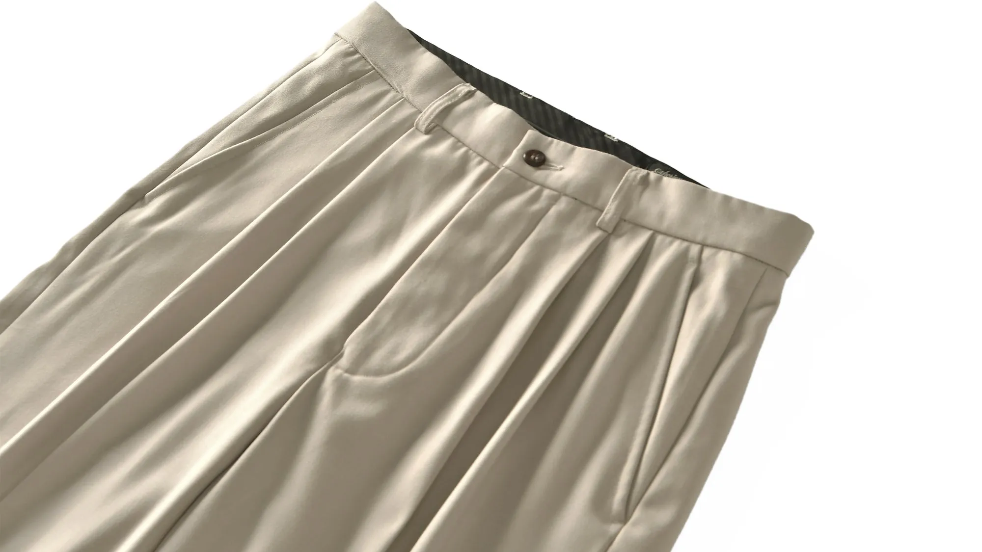 Men's Double Pleated Wide Leg Pants