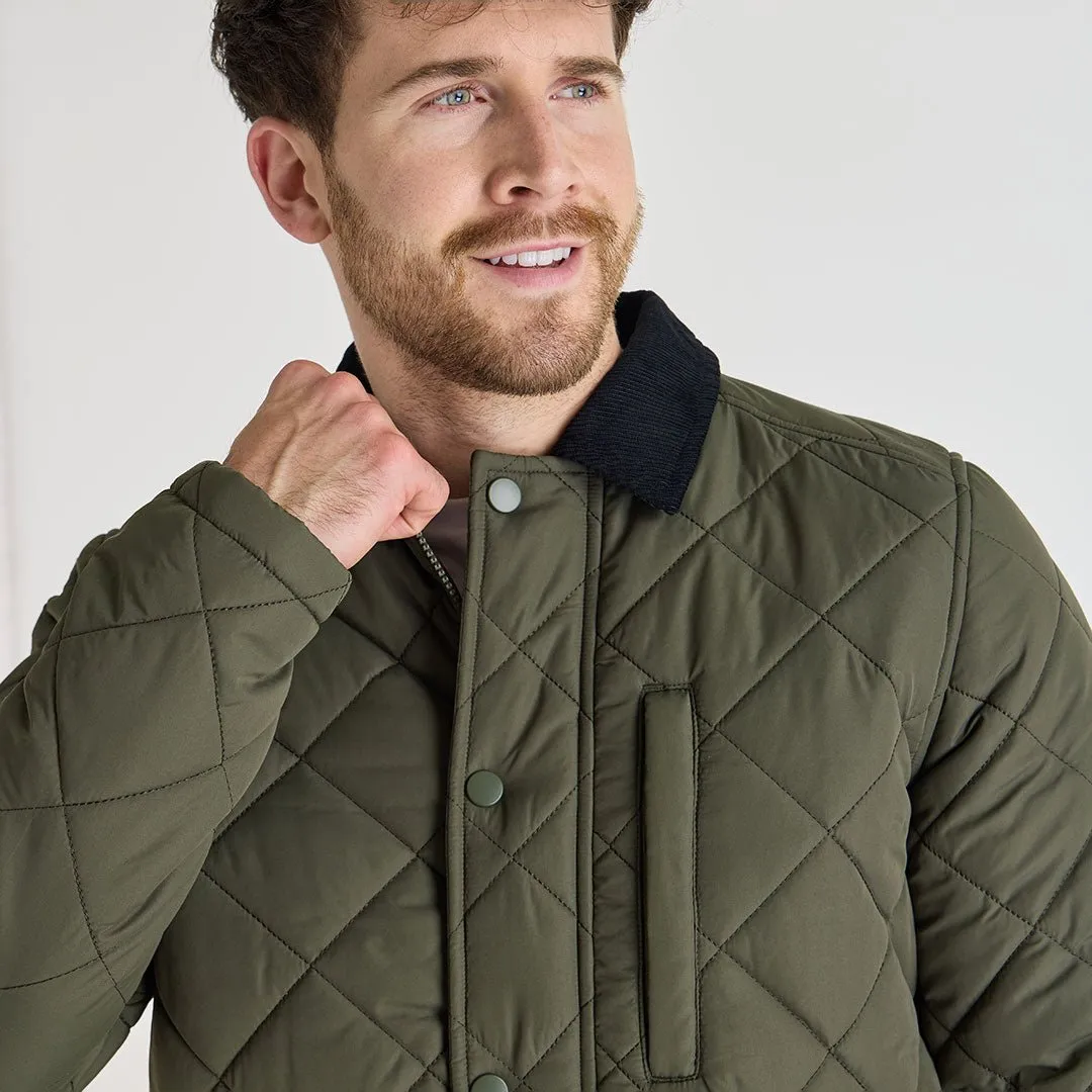 Mens Khaki Quilted Coat